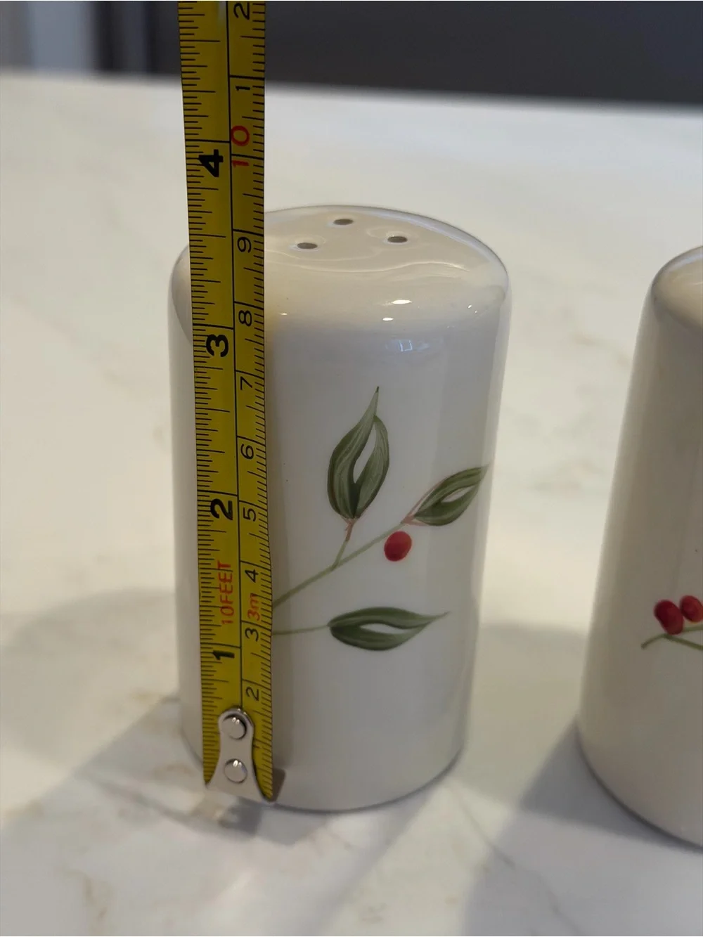 Winterberries Holiday Winter Ceramic Salt and Pepper Shakers 2004 with Stoppers